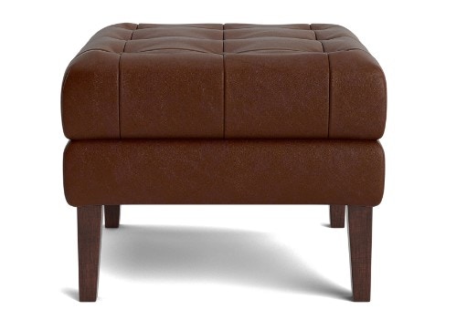 Bassett Danbury Leather Tufted Square Ottoman 1404 2525TL Portland OR Key Home Furnishings